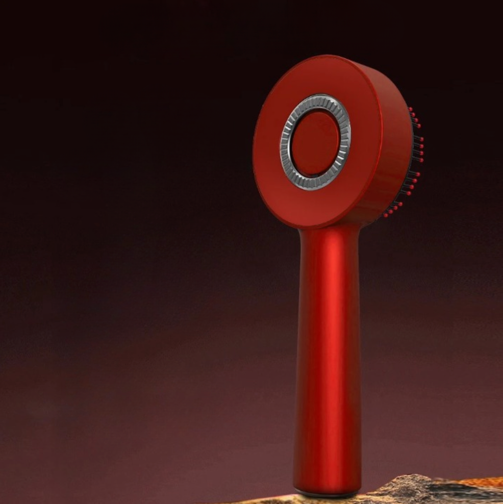 Brosse Massante Électrique à Lumière Rouge - Stimulateur Capillaire et Soin Profond